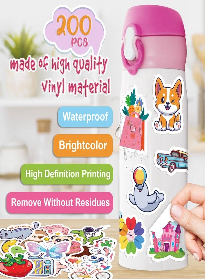 ALODNY 200 PCS Water Bottle Stickers for Kids Cute Sticker,Waterproof Vinyl Stickers for Water Bottles laptops,Kawaii Stickers for Kids Classroom Prize Boys Girls Teens - Image 3